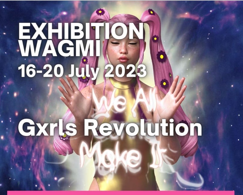 #521 | NFT (Girls!) Morning n°9: L'expo WAGMI de GXRLS Revolution à la Galerie Iham