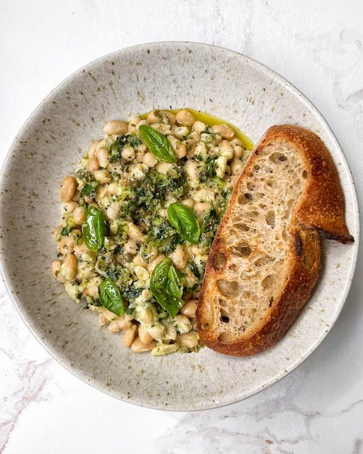 Creamy Salsa Verde Beans (plant-based)