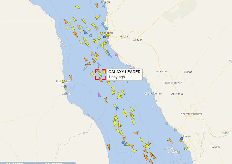 Risks to shipping in the Red Sea