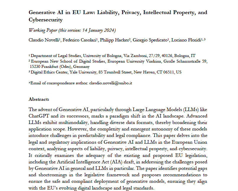 GPT-4: It raises the possibility that LLMs might be considered personal data due to their vulnerability to attacks that can extract or infer personal data used in their training...