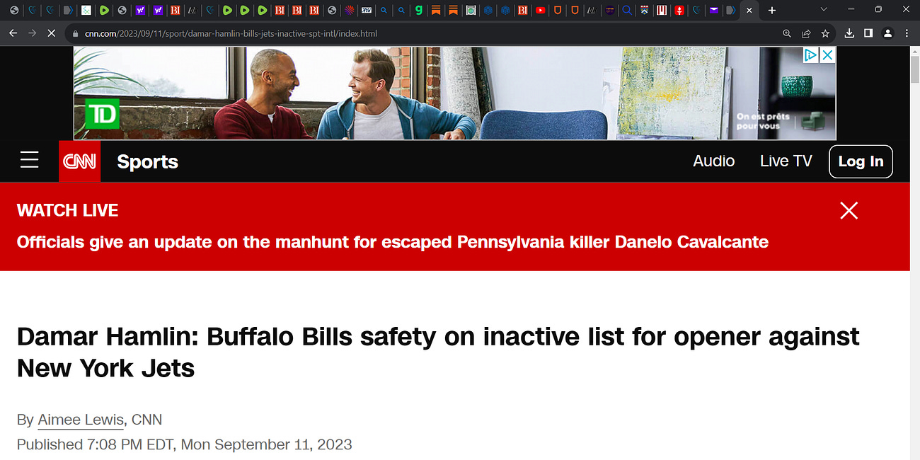 Buffalo Bills Damar Hamlin (cardiac arrest on NFL field & we said mRNA vaccine related) cleared then placed on INACTIVE list Monday night Football Buffalo Bills NFL game! Why? There is MORE to this! 