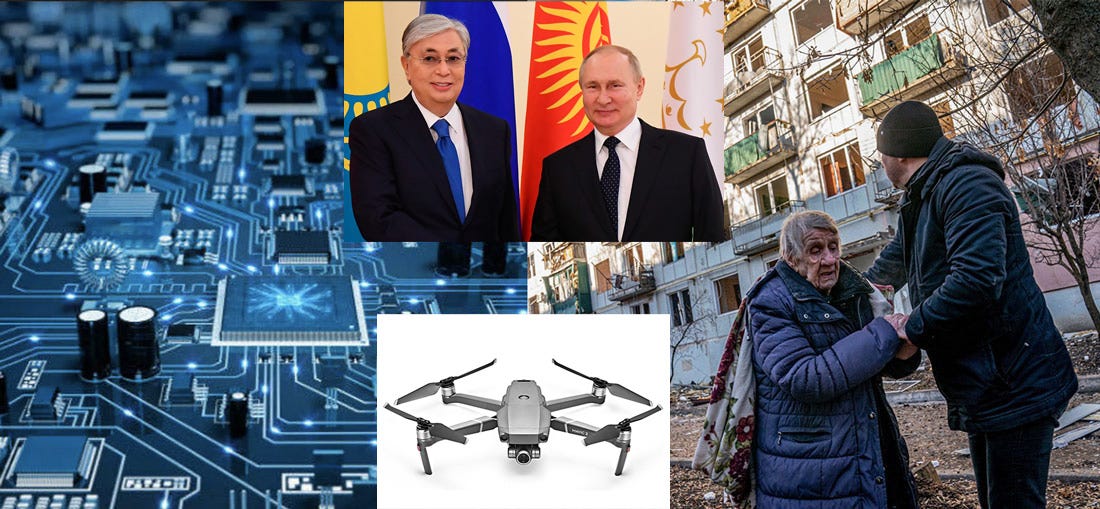 Who is serving putin? Kazakistan: contrabbando di microchip e droni 