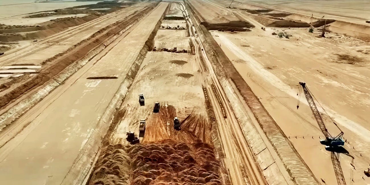 Inside the Colossal Earthworks for Saudi Arabia's $500 Billion Linear City