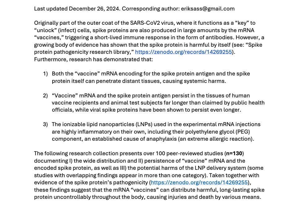 Vast mRNA 'Vaccine' Biodistribution, Persistence, and Adjuvant Toxicity Research Library Published