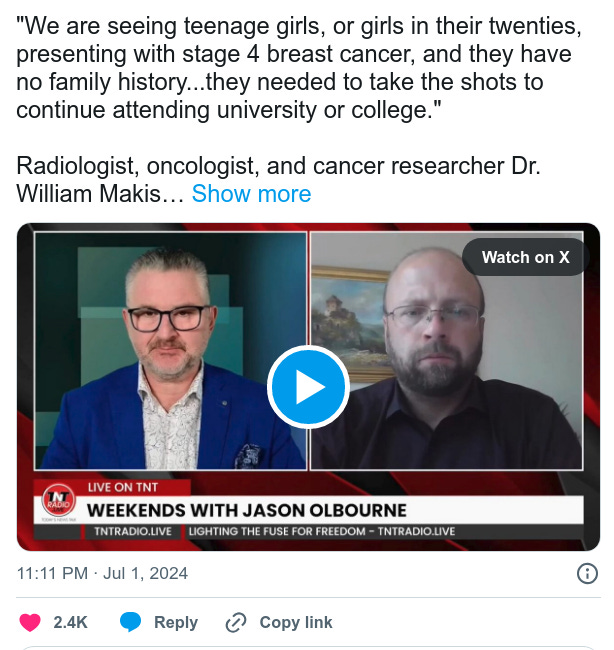 DEVASTATING: “We Have Never Seen So Many Young Women Presenting With Stage 4 Cancers” – Dr. William Makis 