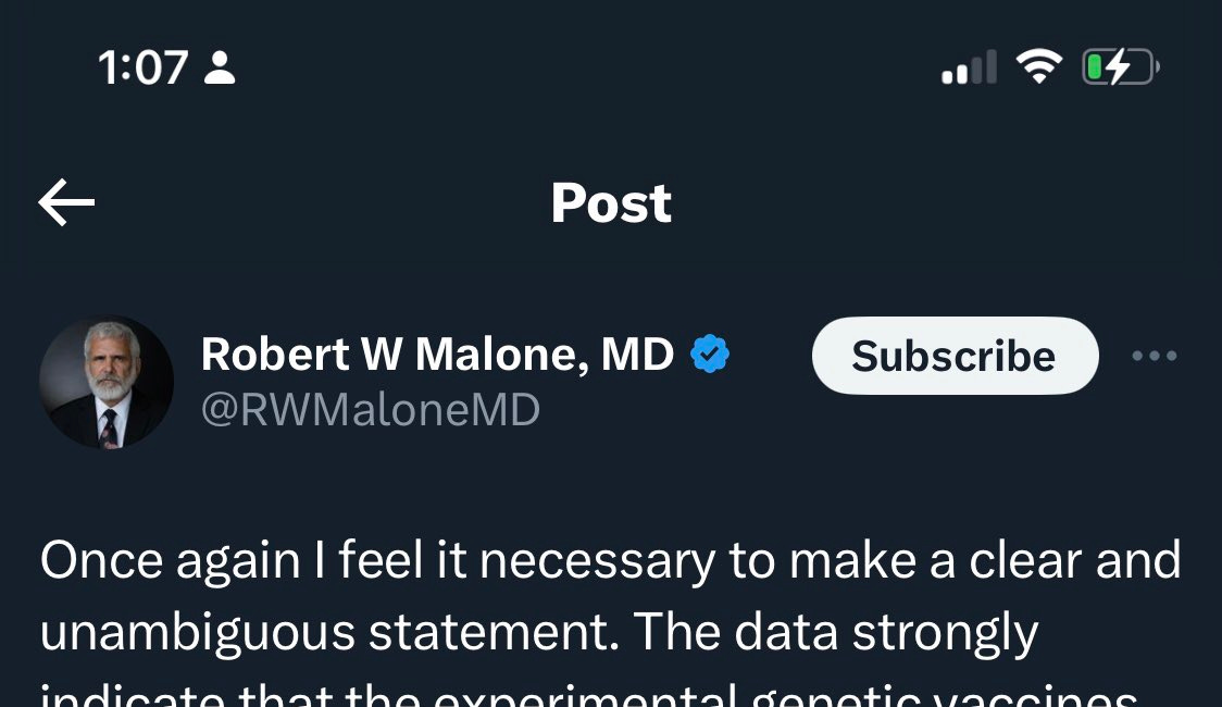 This is the bullshit cuck*ry we have been dealing with Malone for near 3 years now, double speak tripe where he thinks he is smarter than you/I, so here goes Malone: show us/me the data! what data? 