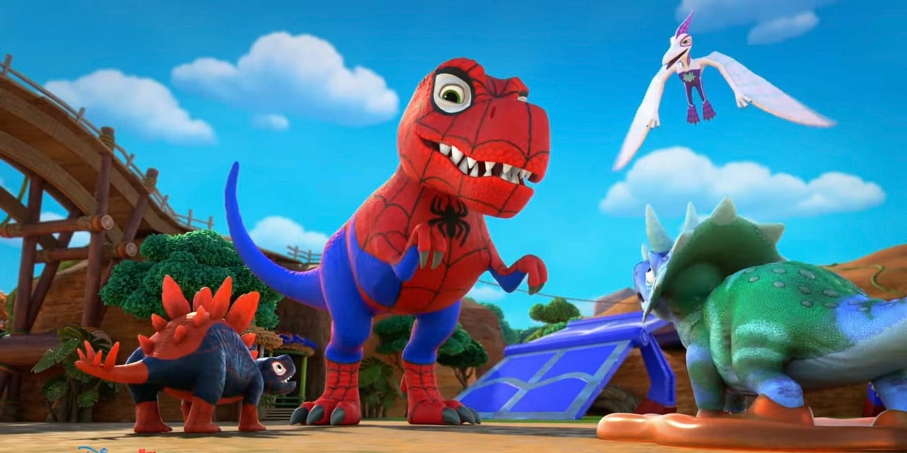 'Spidey And His Amazing Friends' Stomps Toward A Prehistoric August With “Dino-Webs” Arc