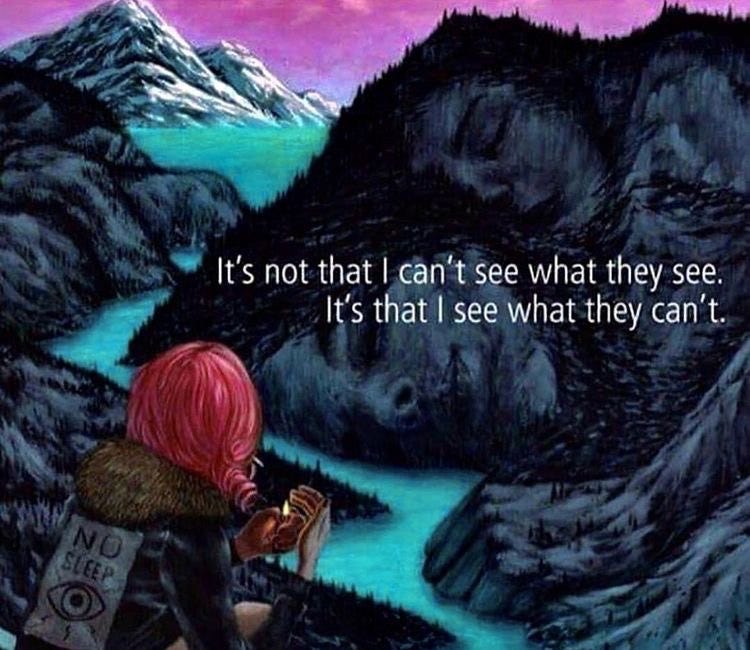 It's Not That I Can't See What They See. It's That I See What They Can't.
