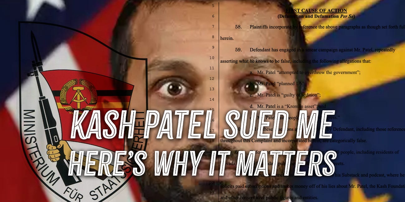 FBI Director Nominee Kash Patel Sued Me: Here’s Why It Matters