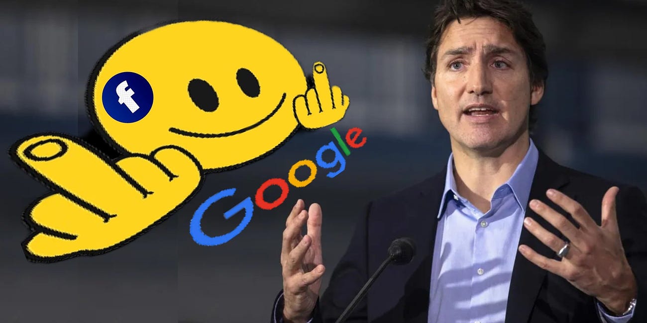 Google And Facebook Flip the Digital Bird to Justin Trudeau