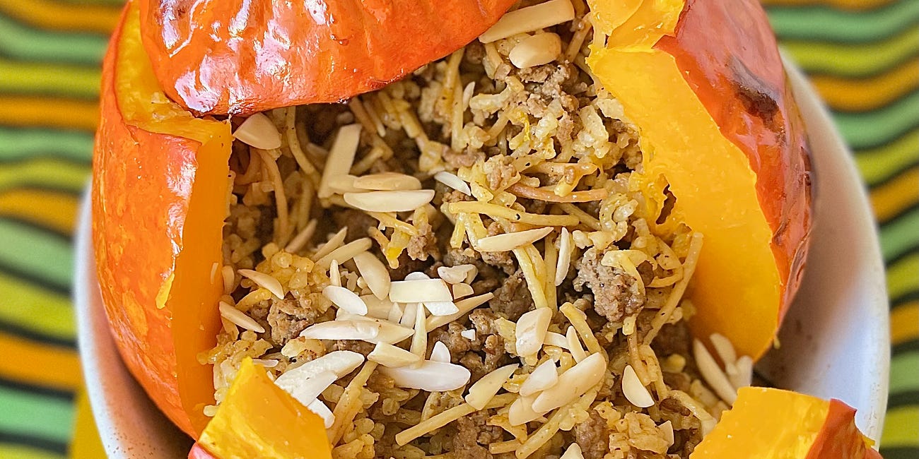 Calabaza Stuffed With The Original Rice-A-Roni Recipe...