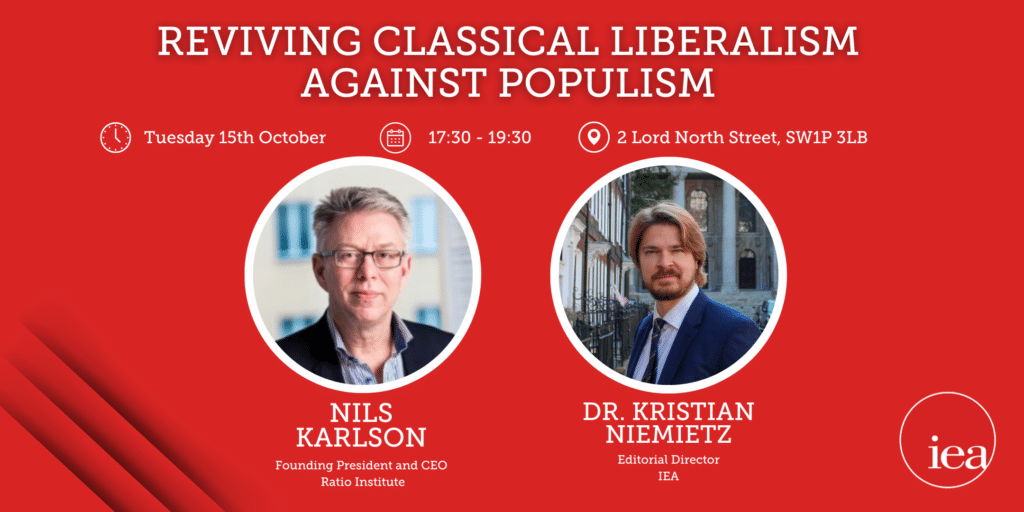 IEA Book Club with Nils Karlson on Reviving Classical Liberalism Against Populism