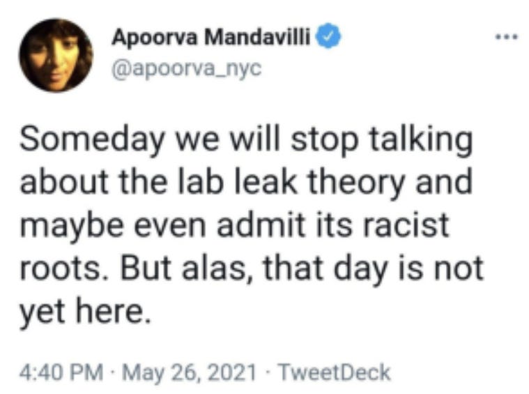 Apoorva Mandavilli is a terrible science reporter working at the New York Times