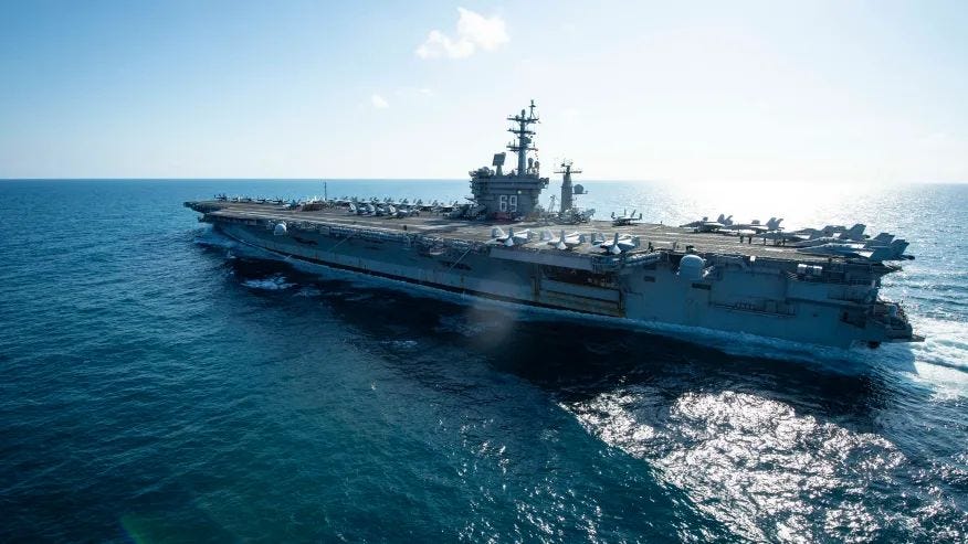 US Navy: Iranian UAV Creates Safety-of-Flight Risk to IKE Carrier Strike Group in Arabian Gulf, US AI Task Force Carry Out Manned/Unmanned Naval Live-Fire Drills