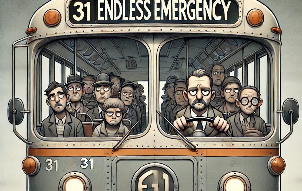 Progress and Public Transit: the Endless Emergency