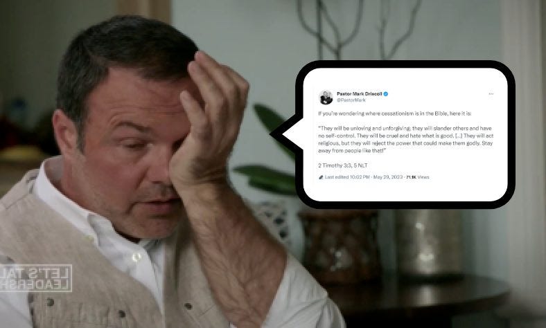 Mark Driscoll Cries and Whines While He Stawmans Cessationists