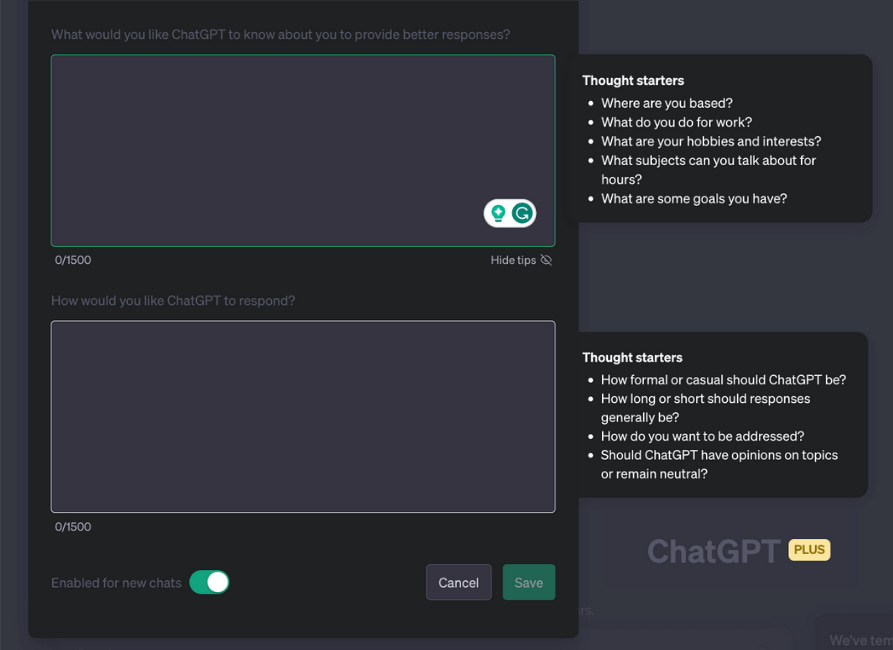 ChatGPT Rolls out New Personalization Feature with Custom Instructions