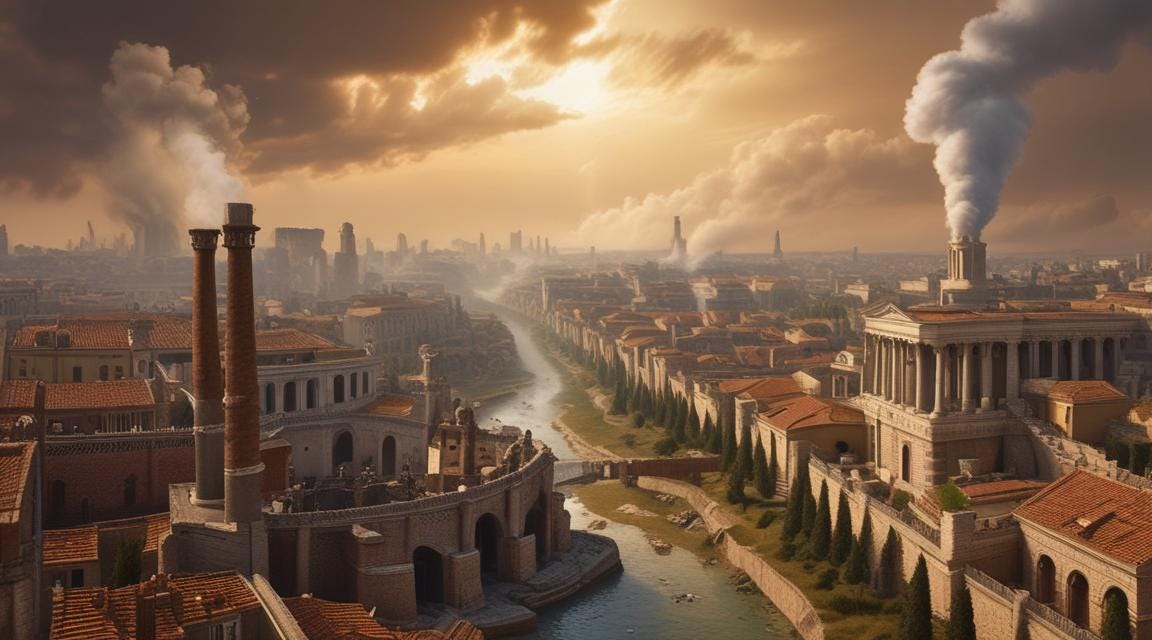 Parasite cities and the decline of Rome 