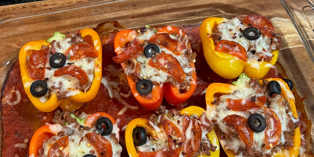 Healthy Stuffed Bell Peppers with Lean Ground Beef & Turkey Pepperoni: A High-Protein, Low-Carb Meal
