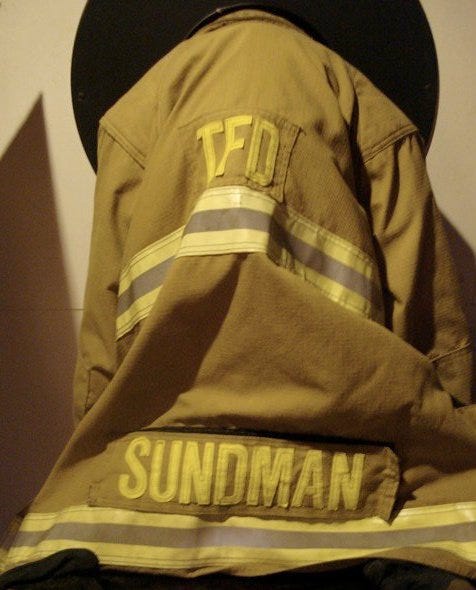 A Scared Firefighter up in the Bucket, part one