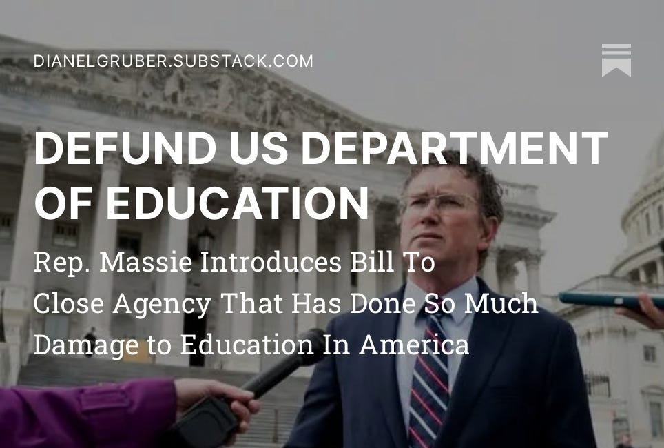 DEFUND US DEPARTMENT OF EDUCATION