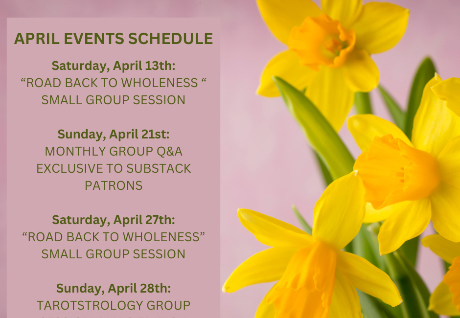 APRIL EVENTS SCHEDULE With Solarah