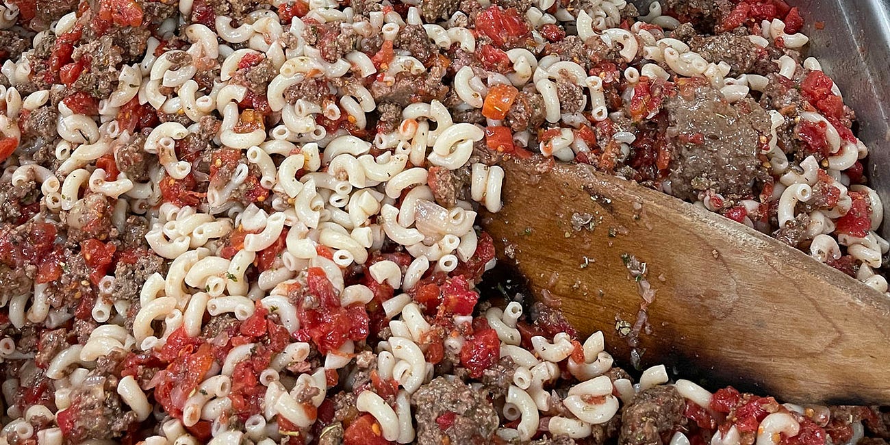 Recipe: Beefaroni for 150