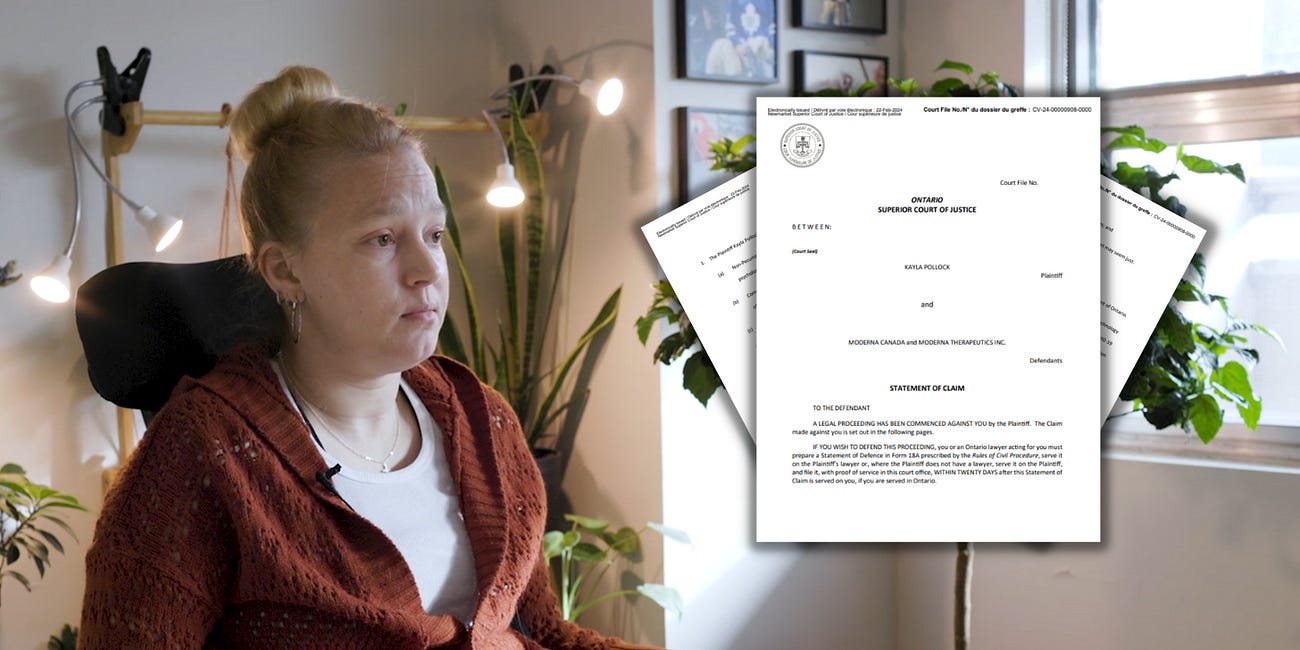 Kayla Pollock, the Ontario woman paralyzed after her COVID-19 booster shot, files a $45 million lawsuit against Moderna