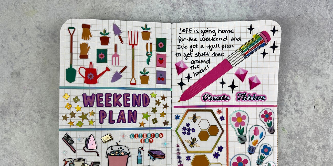 Daily Pages 02/21/24: Planning Out My Weekend with Stickers 