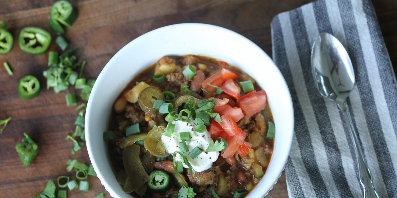 White Sweet Potato Bison Chili 