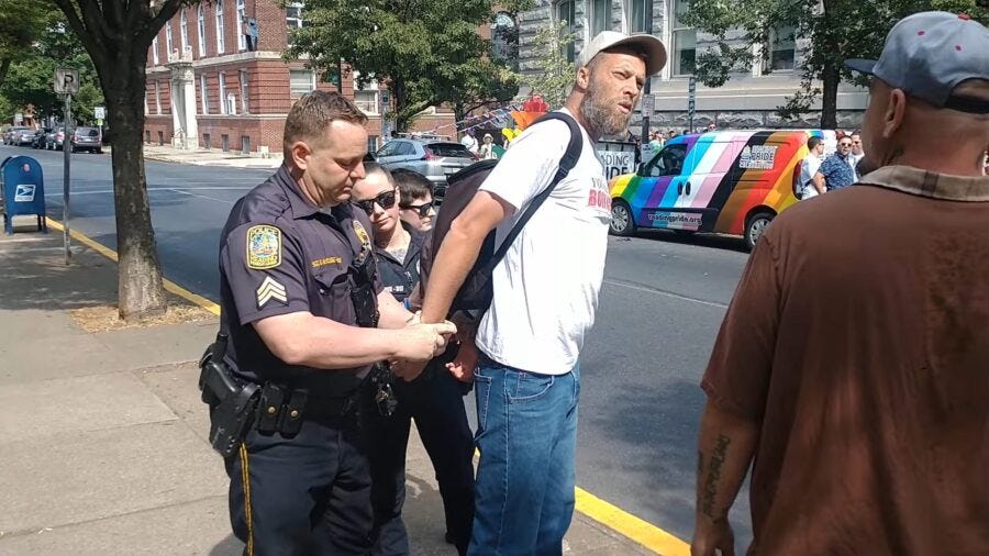 Police Corruption! Christian Arrested in PA for Preaching Three Words at Pride Event: ‘God is Not-‘