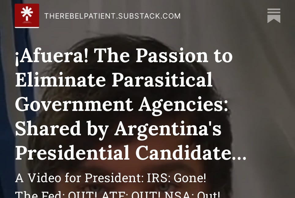 ¡Afuera! The Passion to Eliminate Parasitical Government Agencies: Shared by Argentina's Presidential Candidate Juego de Milei