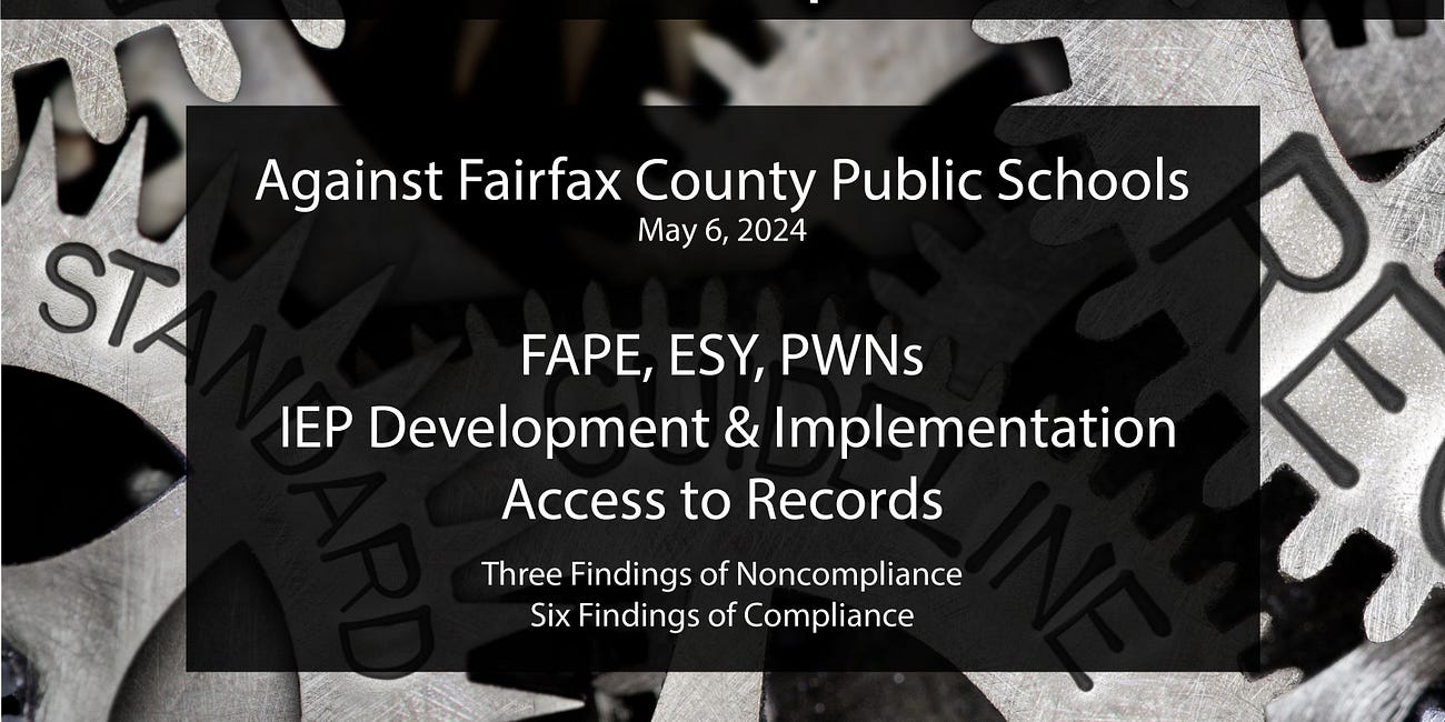 State Complaint #C24-242, Against Fairfax County Public Schools