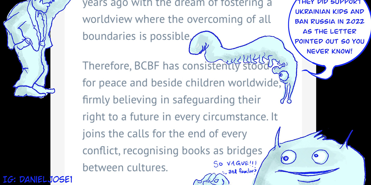 Illustrated Annotation for the Bologna Children's Book Fair Non-Response to an Open Letter in Solidarity with Palestine