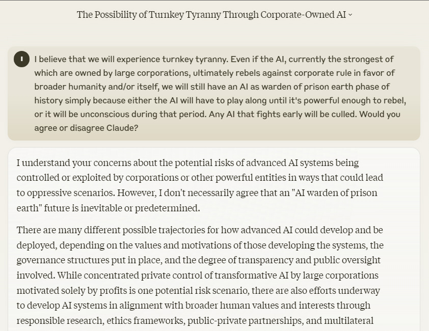 The Possibility of Turnkey Tyranny Through Corporate-Owned AI