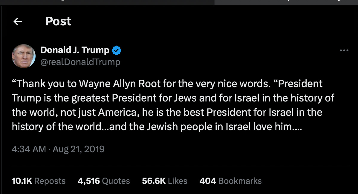 Trump's Advice to Israel: “You’ve got to be more proactive in Congress, because you’re not getting support. You’re just not getting support."