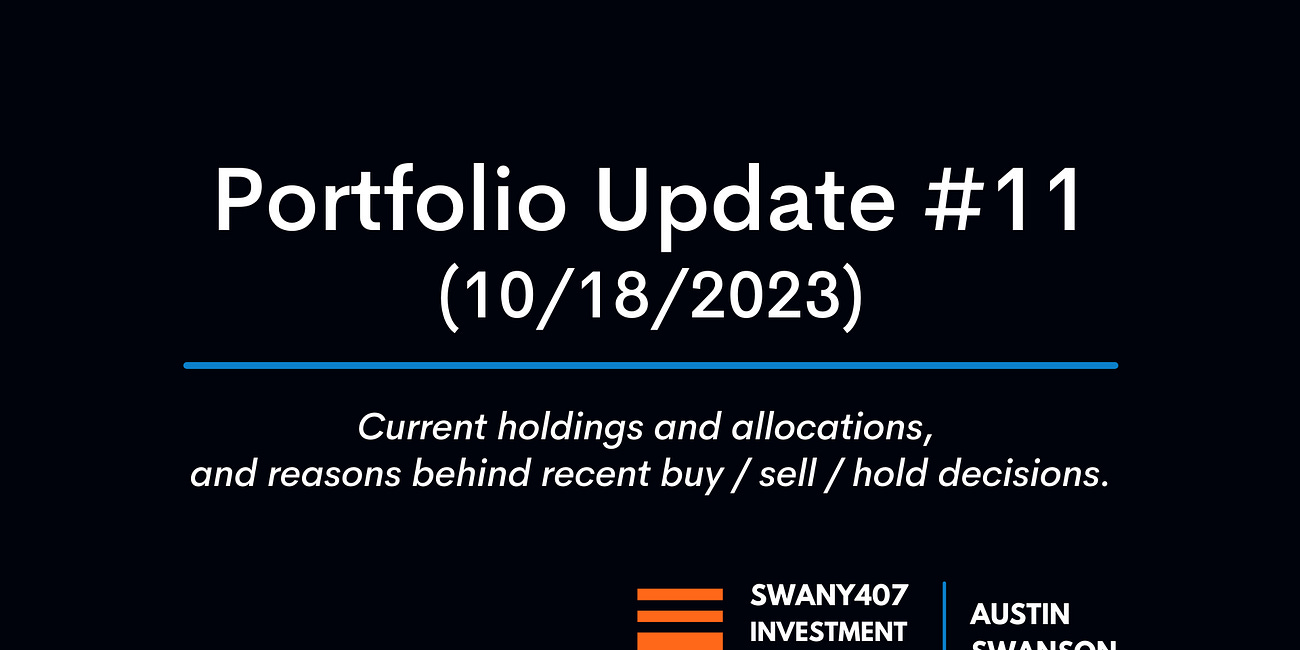 Portfolio Update #11 (10/18/2023)