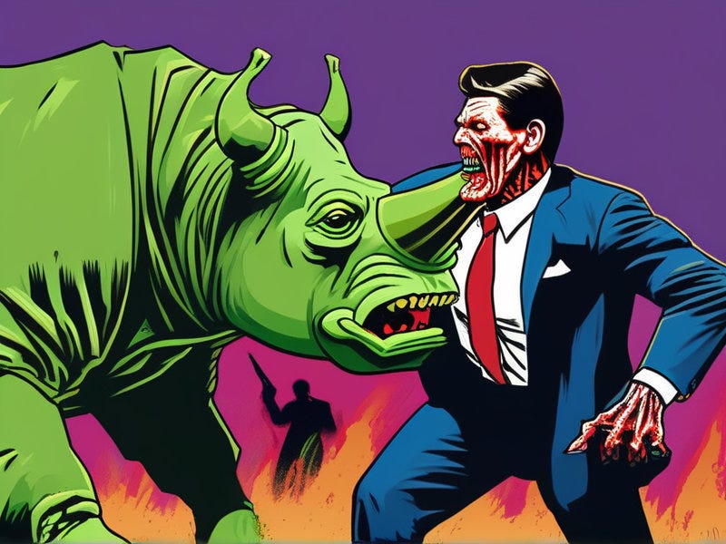 Zombie Reagan vs. The Green RINO