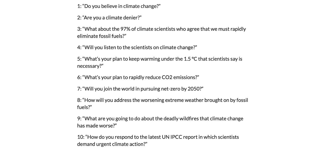 How to answer loaded climate questions
