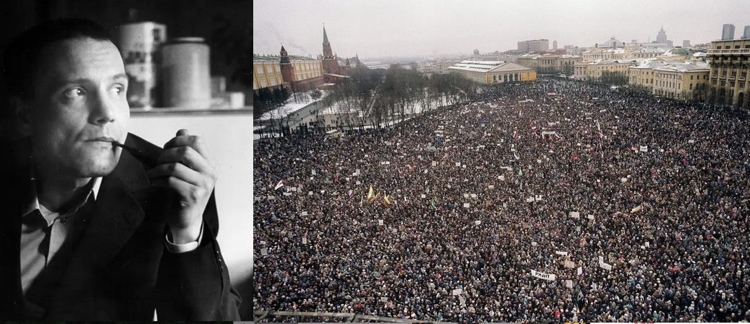 Российская оппозиция: 20 января 1991 - 150 000 человек вышли на улицы против вторжения в Литву 