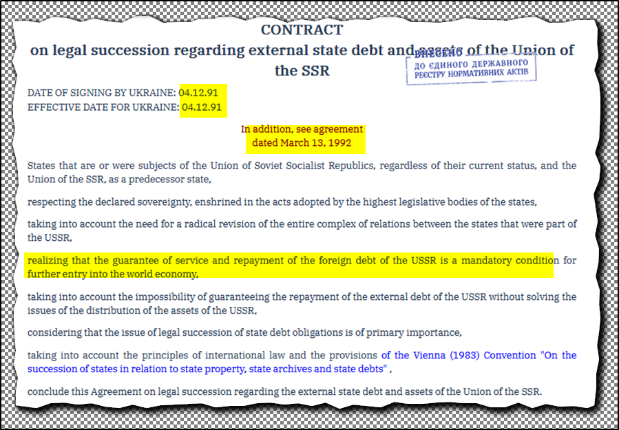 "Russian Federation has a UN veto because it paid off the USSR's foreign debt" - Really?