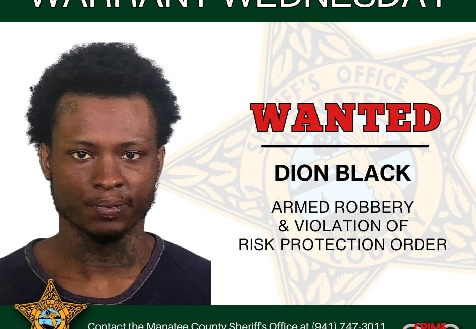Manatee Authorities Seek Suspect in Armed Robbery and Risk Order Violation