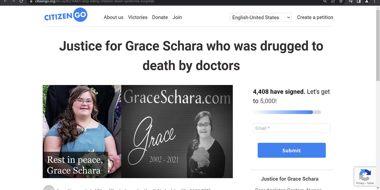 Grace Schara, 19 years old, had Down syndrome: was she murdered by the hospital after contracting COVID? Her father Scott Schara says she was murdered & seeks justice for his daughter; Down syndrome? 