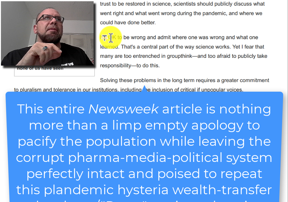 Nondoctor Kevin Bass in NEWSWEEK [VIDEO] Virtue-signaling, Rhetoric, and Get-Out-of-Jail FREE card at its finest 