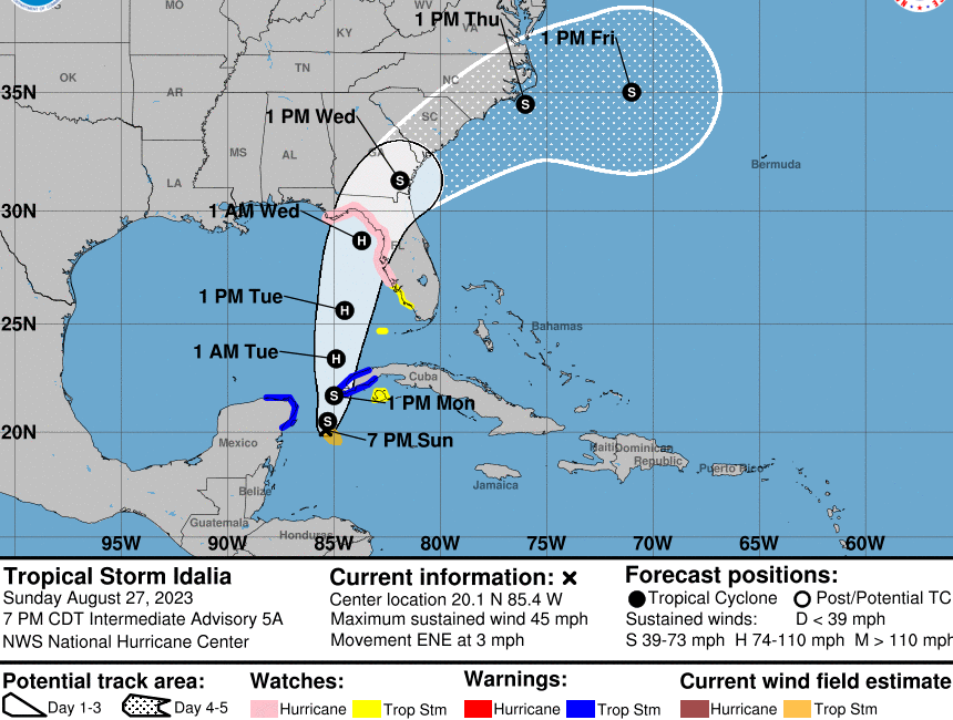 Tropical Storm Isalia Expected To Hit Florida As Hurricane - Storm Projections