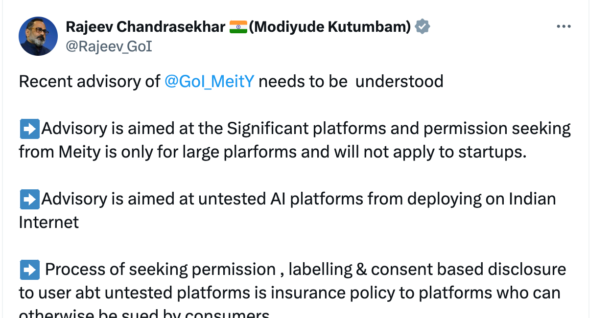 The MeiTY Advisory on "Approving AI Platforms" and its Far-Reaching Issues