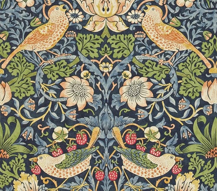 Our next drawing session: Birds, Blooms, and Berries: Drawing in the Style of William Morris