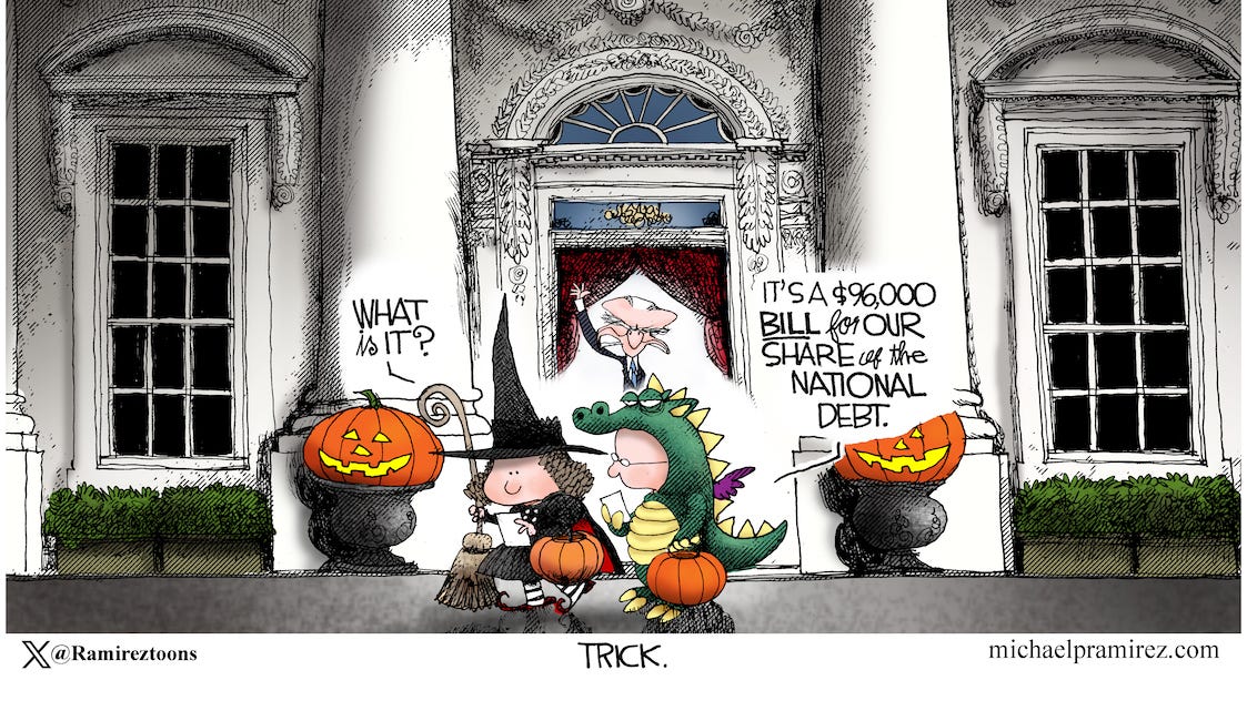 Michael Ramirez: Biden's Halloween Trick 10-31-23