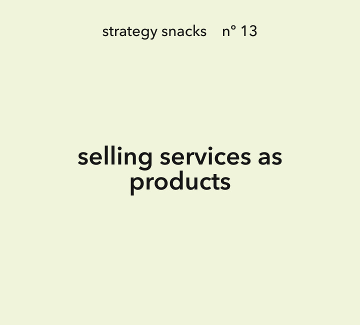 Selling services as products for knowledge workers
