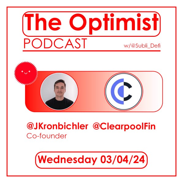 The 🔵Optimist Podcast #56: Clearpool - Institutional Lending